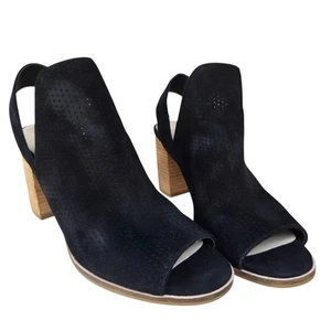 Cole Haan Grand OS Callista Black Suede Sling Back Open Toe Heel Booties Sz 7.5B - Picture 1 of 9