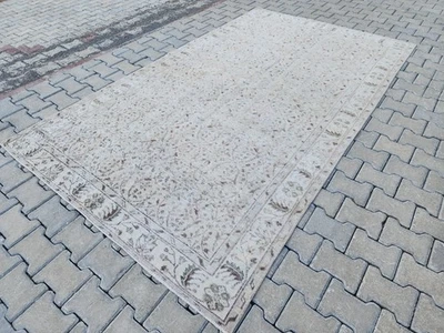 5x9 Oushak Rug, Turkish Rug Beige, Hand Knotted Rug, Gift Rugs For Living Room - Image 1 of 4