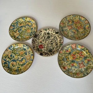 Vintage 5 Victorian Floral Drink Glass Coasters Made In Japan - Picture 1 of 9