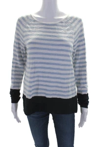 Vince Womens Cotton Blue Striped Crew Neck Long Sleeve Sweater Top Size XS - Picture 1 of 6