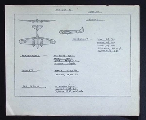Original WWII CKB-26 Recognition Drawing – Russian Medium Bomber Aircraft - Picture 1 of 3