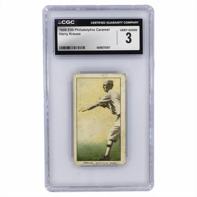 1909 E95 Philadelphia Caramel Harry Krause CGC VG 3 - Image 1 of 3