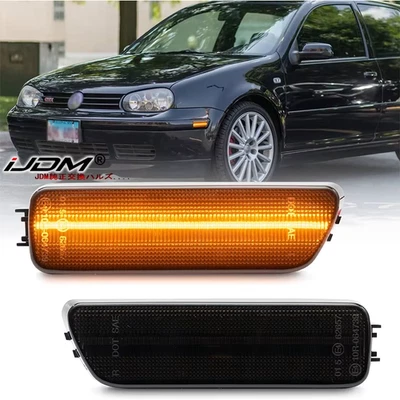 2pcs Front Bumper Amber Led Side Marker Light For 1999-2005 Volkswagen MK4 Golf  - Image 1 of 4