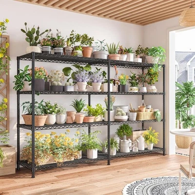 Heavy Duty 4/5Tier Wire Shelving Rack Adjustable Storage Unit with Wheels - Image 1 of 4