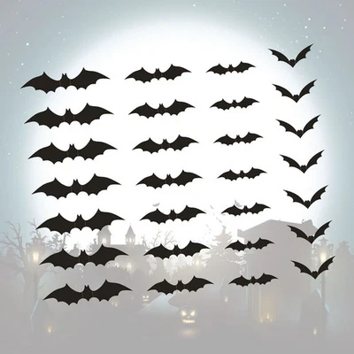  48 Pcs Decorazione Della Festa Di Halloween Adesivi Finestre Parete Pipistrello - Image 1 of 4