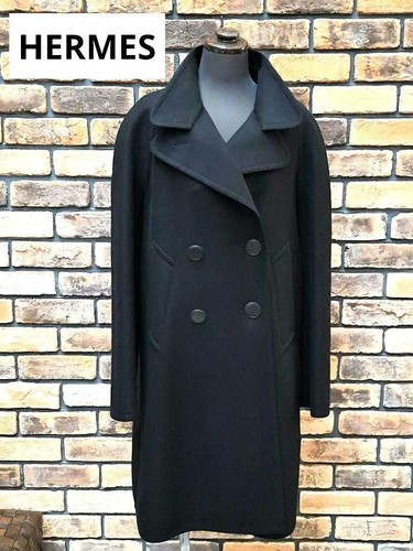 HERMÈS Cappotto Hermes cashmere nero taglia 36 1 pezzo sartoriale leggero