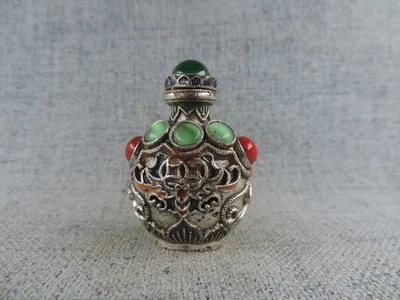 Botella de tabaco Cloisonne con incrustación hecha a mano china Eximious B Foto 1 de 4