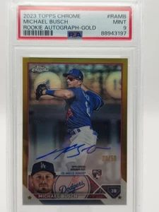 2023 Topps Chrome Michael Busch RC Rookie Gold Wave /50 PSA 9 - Picture 1 of 1