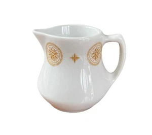 Shenango China USA by Interpace B-29 White & Gold Print 3” Pitcher Creamer New - Picture 1 of 6