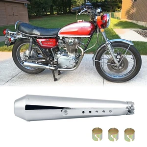 For Yamaha XS-2 XS-2 XS650 XS750 Slip-On Exhaust Muffler Pipe Slash Cut Chrome - Picture 1 of 15