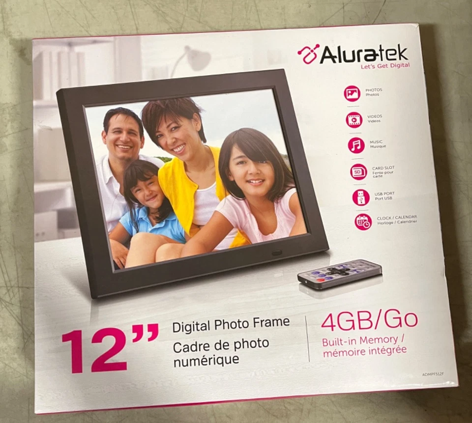 Aluratek ADMPF512F 12" Digital Picture Frame - Image 1 of 2