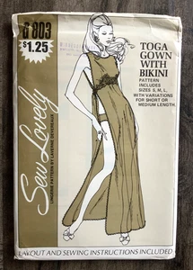 NEU Vintage 60er Jahre Damen NÄHEN SCHÖNES SCHNITTMUSTER TOGA Nachthemd Höschen Gr. S M L - Bild 1 von 5