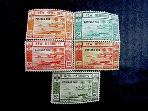 nystamps British New Hebrides Stamp # J6-J10 Mint OG NH $150 S12y986 - Picture 1 of 2