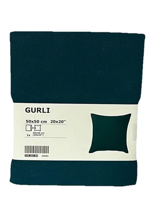IKEA GURLI Pillow Cover Case Dark Green 20x20 inch 50x50cm 100% Cotton India NEW - Image 1 of 4
