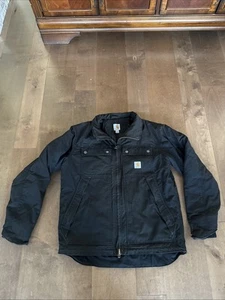 Carhartt Quick Duck Canvas Jefferson schwarz Herren Medium Thinsulate Arbeitsjacke gebraucht, in einwandfreiem Zustand - Bild 1 von 3