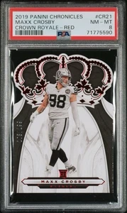 Panini Chronicles Crown Royale Maxx Crosby 2019/199 #CR-21 Rookie PSA 8 Raiders - Imagen 1 de 2