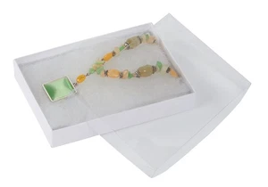 Weiße Vu-Top Baumwolle gefüllte Schmuckschatullen (51/4” x 33/4” x 7/8”) - Kiste mit 100 - Bild 1 von 1