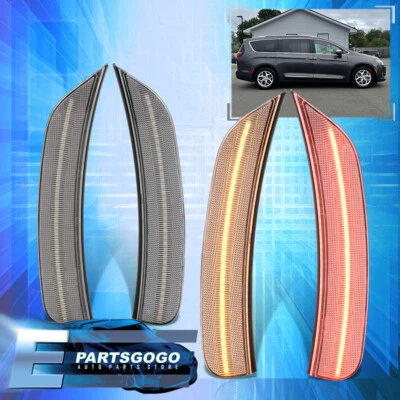 For 17-22 Chrysler Pacifica Voyager 4PCS Front+Rear LED Side Marker Lights Clear Foto 1 de 4
