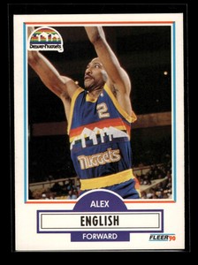 48 ~ Alex English UER ~ 1990-91 Fleer ~ BASE ~NM~BSK