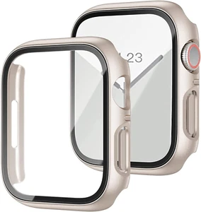 Compatible Apple Watch SE 40Mm Case, 2 Pack Hard PC Case with Tempered Glass Scr - Picture 1 of 7