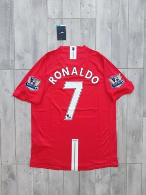 MAGLIA CRISTIANO RONALDO 2007 2008 MANCHESTER UNITED PREMIER LEAGUE RETRO VINTAG - Immagine 1 di 4