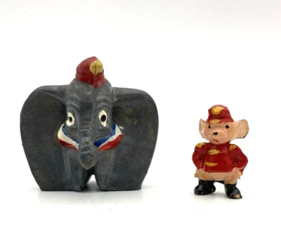 Vintage Miniature Walt Disney Marx Disneykins Dumbo / Ringmaster Timothy Figure - Image 1 of 2