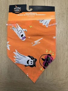Reversible Ghost and Pumpkin Glow-in-the-Dark Halloween Dog Bandana - Hyde & EEK - Picture 1 of 4
