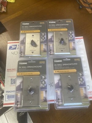 (QTY 4)Tork RFF60M In-Wall Spring wound Interval Time Switch Indoor 0-60 Minutes - Image 1 of 4