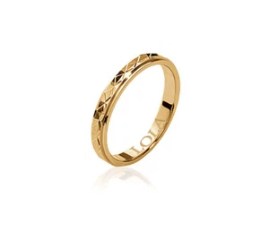 Bague Alliance en Plaqué Or 18 carats - Motifs Losange - GRAVURE incluse - Imagen 1 de 6