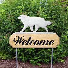 Great Pyrenees Wood Welcome Outdoor Sign
