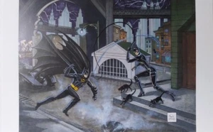 BATMAN RETURNS 1992 GATTO DONNA PINGUINO SET DI 2 + BOB KANE BATMAN ORO SIGILLO COA - Foto 1 di 5