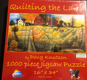 SUNS OUT 1000 PC JIGSAW PUZZLE SEALED QUILTING THE LAND DOUG KNUTSON FARM QUILTS