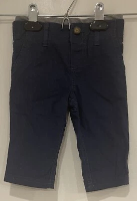 Calça Carters Baby Boys elástica cintura puxada aconchegante forrada algodão azul marinho 6 M - Imagem 1 de 4