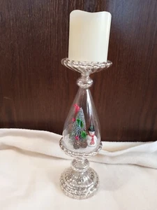 Elambia flammenlose Kerze inkl. Kerzenhalter mit Szenerie - 2tlg - 36 cm - NEU - Bild 1 von 12