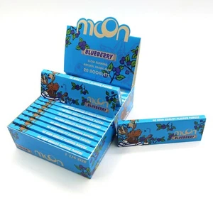 20 Booklets Moon Blueberry Flavor Short Size Rolling Papers 70 mm Tobacco Paper - Bild 1 von 5