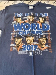 Houston Astros 2017 World Champs Blue Graphic TShirt Mens Size Large NWT - Picture 1 of 1