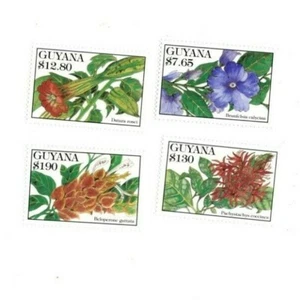 Guyana 1994 - Flowers - Set Of 4 Stamps - Scott #2781-8 - MNH - Picture 1 of 1