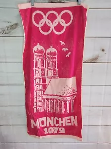 Authentisches Vintage 1972 München Olympische Spiele Baumwolle Frottee Tuch Handtuch 18x35 - Bild 1 von 24