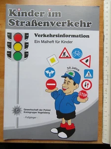 Malbuch Polizei Kinder im Straßenverkehr Verkehrszeichen -erziehung Fußgänger - Bild 1 von 5