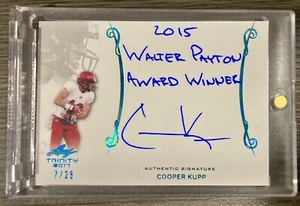 COOPER KUPP 2017 #7/25 LEAF TRINITY AUTO RAMS MVP Inscription Walter Payton MOTY - Picture 1 of 5