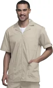 YOU PICK Cherokee Workwear Zip Front Scrub Jacket Light Tan 4300. AWESOME DEAL!! - Picture 1 of 3