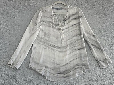 Blusa Poeta Raquel Allegra Talla 1 [US 6 M] Gris Seda Túnica Urbana Arte-Uso Fluido Foto 1 de 4