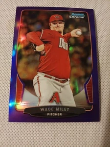 2013 WADE MILEY BOWMAN CHROME PURPLE REFRACTOR CARD #86 D- BACKS /199 BREWERS - Bild 1 von 2