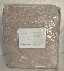 Pottery Barn 3-in-1 Pole Top Peace & Quiet Noise-Reducing 3-Curtain 50"x84" Flax - Picture 1 of 3