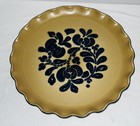 Pfaltzgraff FOLK ART TAN & BLUE 13" LARGE SCALLOPED SANDWICH PLATE