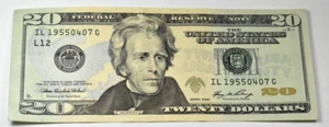 $20 Dollar Birthday Fancy Serial - 19550407 Bank Note US Money April 07, 1955 - Picture 1 of 2