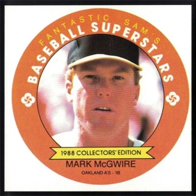 1988 Fantastic Sam's Baseball Superstars Disc Uncut Square PROOF #3 Mark Mcgwire - Image 1 of 2