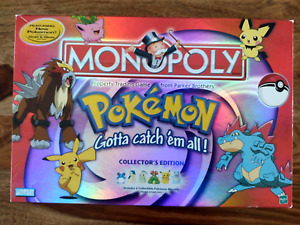 2001 Monopoly Pokemon Collector's Edition Game Hasbro INCOMPLETE