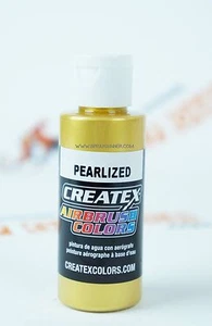 Createx Airbrush Colors 5307 Pearl Satin Gold 2oz. water-based pearlized paint  - Picture 1 of 3