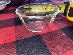 1 Vintage Fire King 424 Clear Glass Custard with Scalloped Rim 6 Ounces - Picture 1 of 3